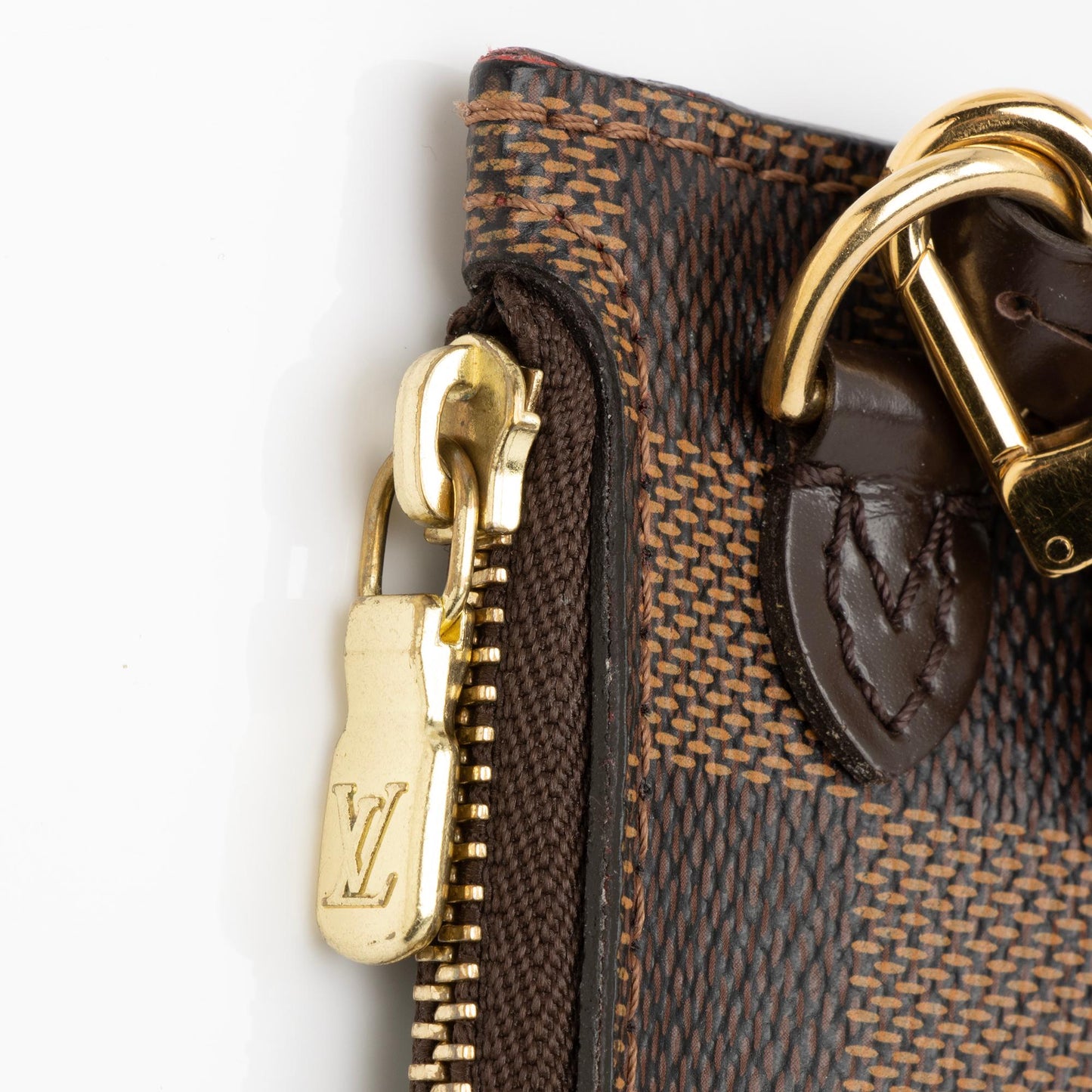 Louis Vuitton Damier Ebene Neverfull MM Pochette (SHF-23942)