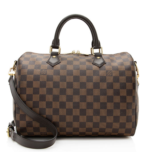 Louis Vuitton Damier Ebene Speedy Bandouliere 30 Satchel (SHF-20250)