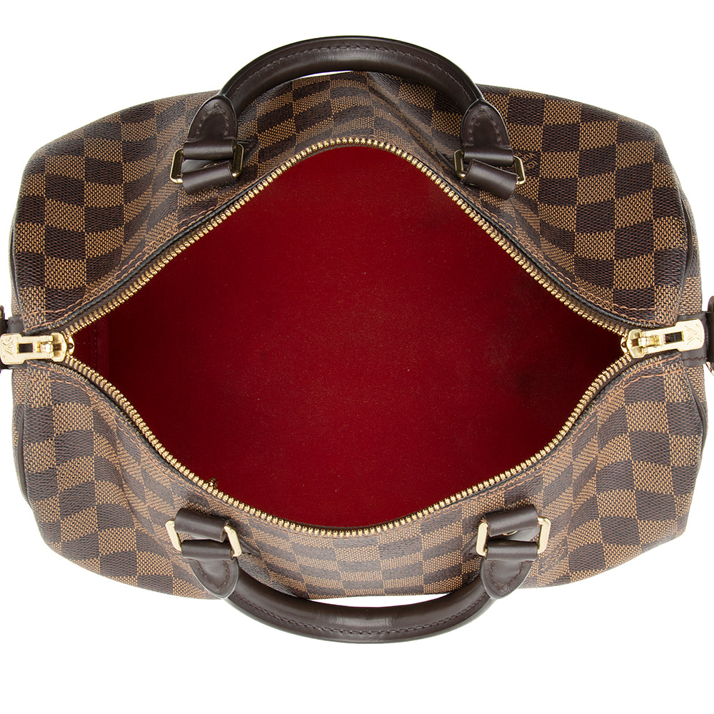 Louis Vuitton Damier Ebene Speedy Bandouliere 30 Satchel (SHF-20250)
