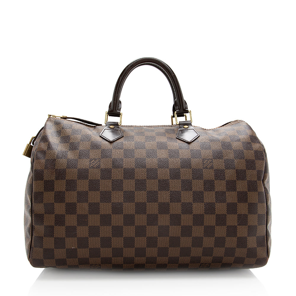Louis Vuitton Damier Ebene Speedy 35 Satchel -  (SHF-19627)