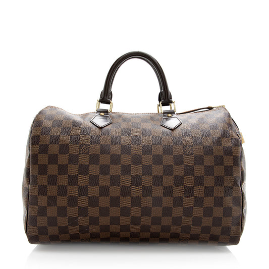 Louis Vuitton Damier Ebene Speedy 35 Satchel -  (SHF-19627)