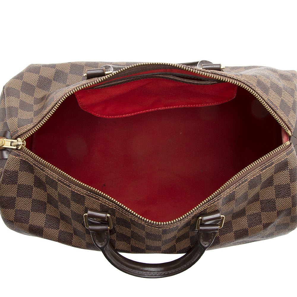 Louis Vuitton Damier Ebene Speedy 35 Satchel -  (SHF-19627)