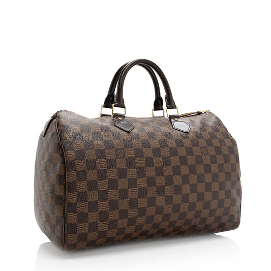 Louis Vuitton Damier Ebene Speedy 35 Satchel -  (SHF-19627)