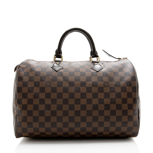 Louis Vuitton Damier Ebene Speedy 35 Satchel (SHF-21567)
