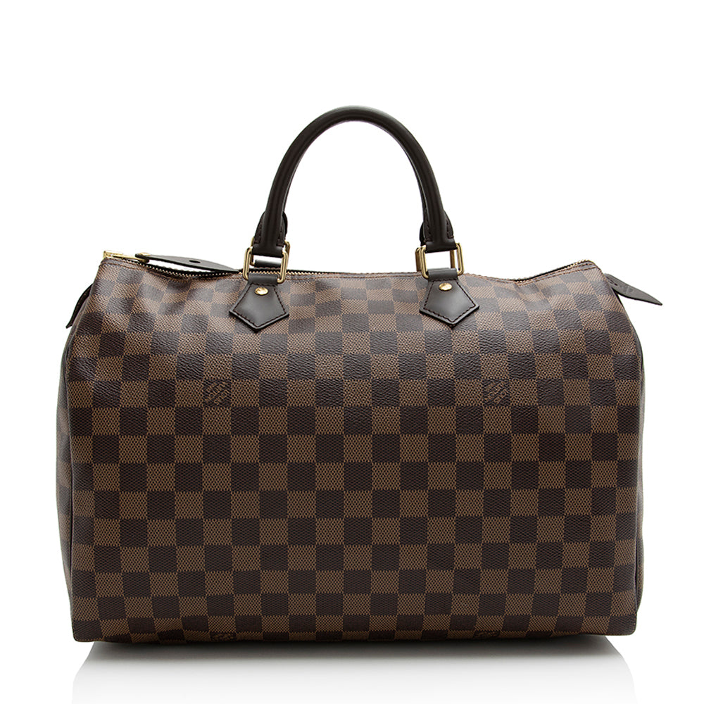 Louis Vuitton Damier Ebene Speedy 35 Satchel (SHF-21854)