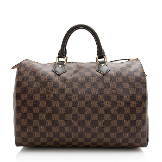 Louis Vuitton Damier Ebene Speedy 35 Satchel (SHF-21854)