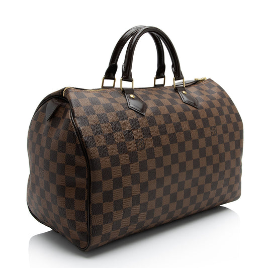 Louis Vuitton Damier Ebene Speedy 35 Satchel (SHF-scUW6C)