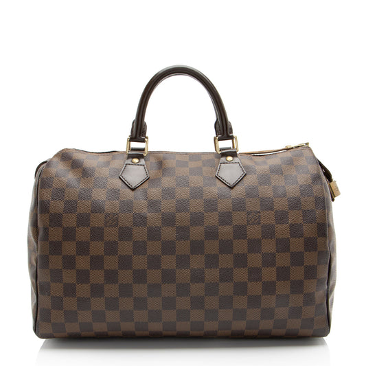 Louis Vuitton Damier Ebene Speedy 35 Satchel (SHF-w0gcrV)