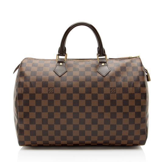 Louis Vuitton Damier Ebene Speedy 35 Satchel