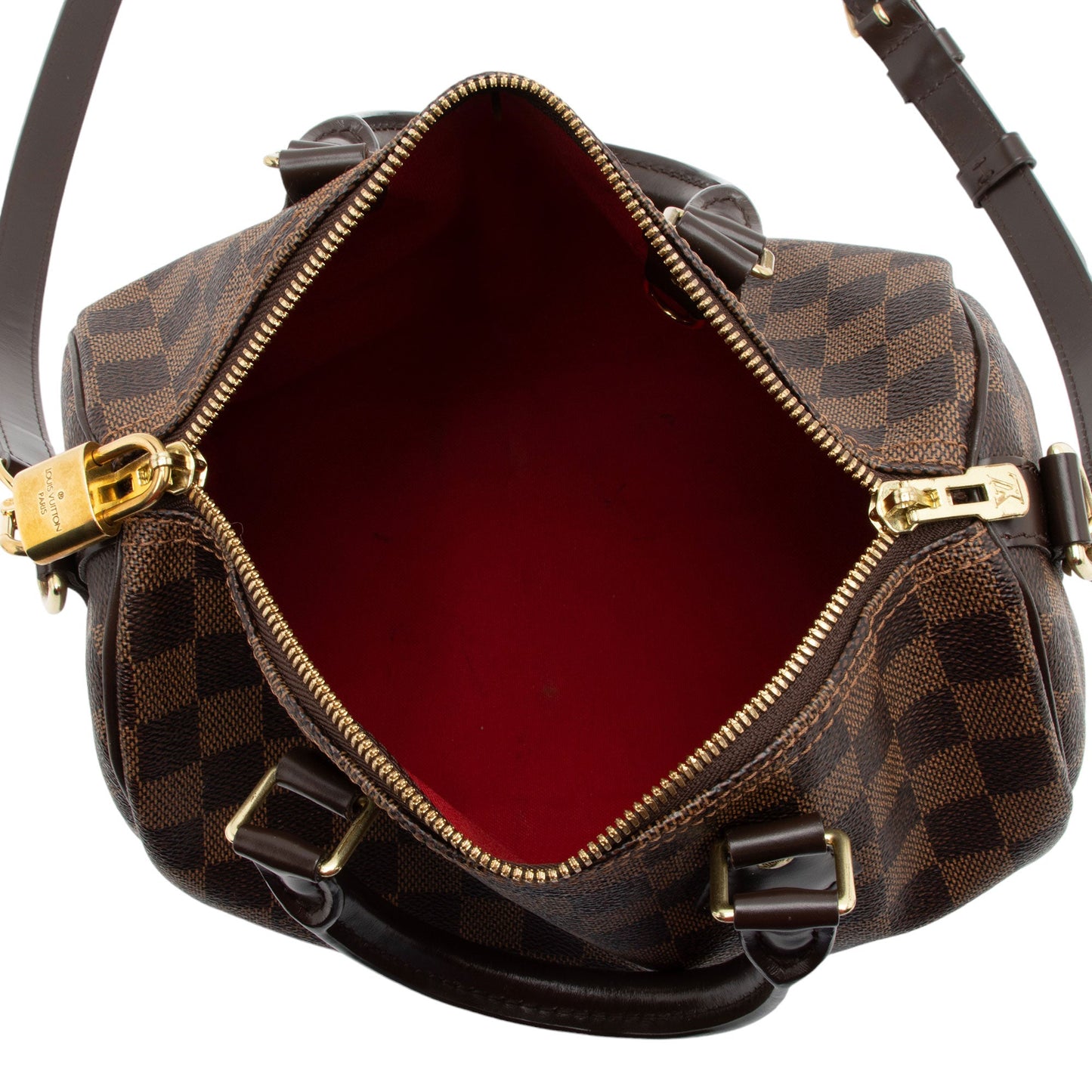Louis Vuitton Damier Ebene Speedy Bandouliere 25 Satchel (SHF-civ3a7)