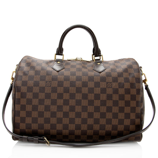 Louis Vuitton Damier Ebene Speedy Bandouliere 35 Satchel (SHF-20751)