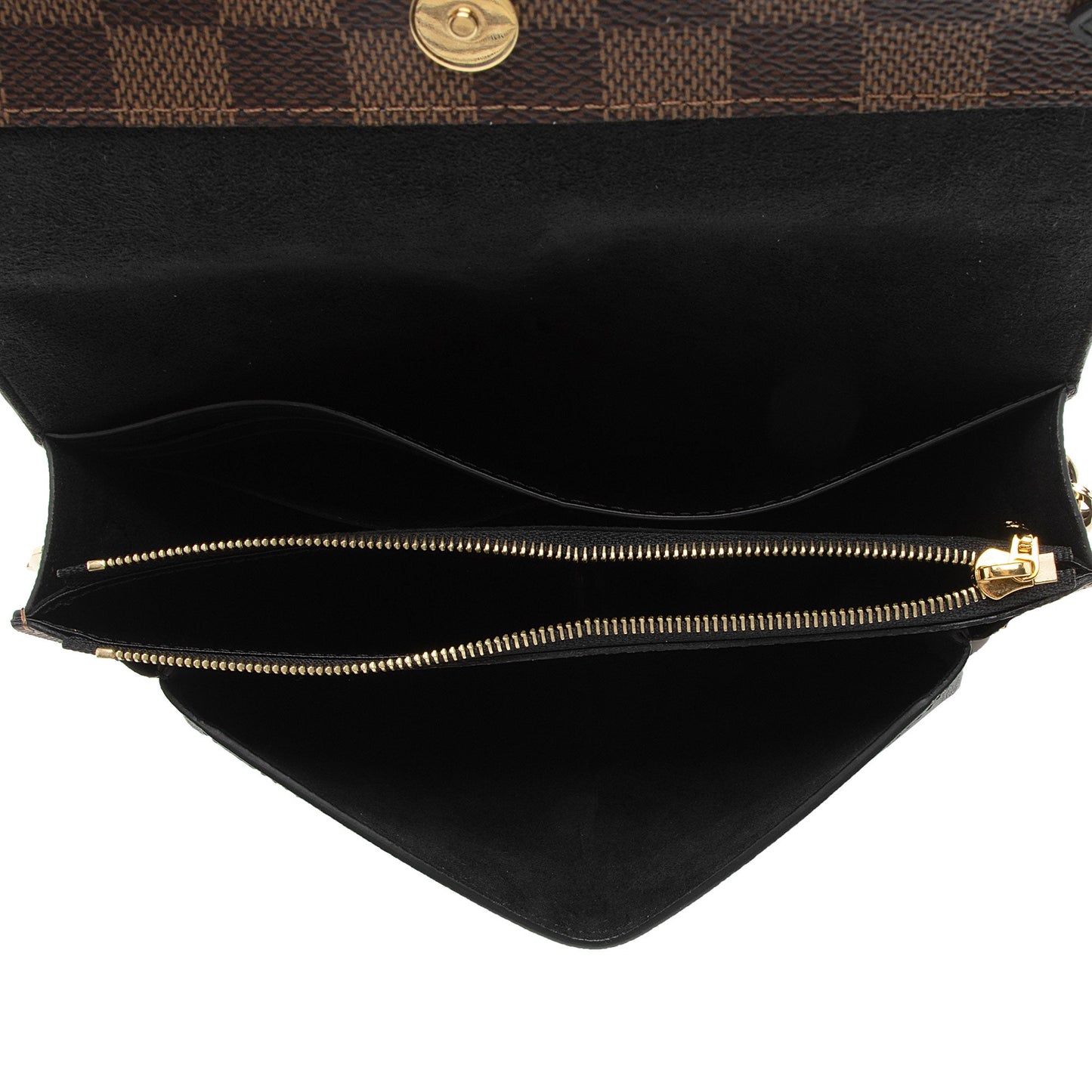 Louis Vuitton Damier Ebene Vavin Chain Wallet (SHF-0jS0VB)