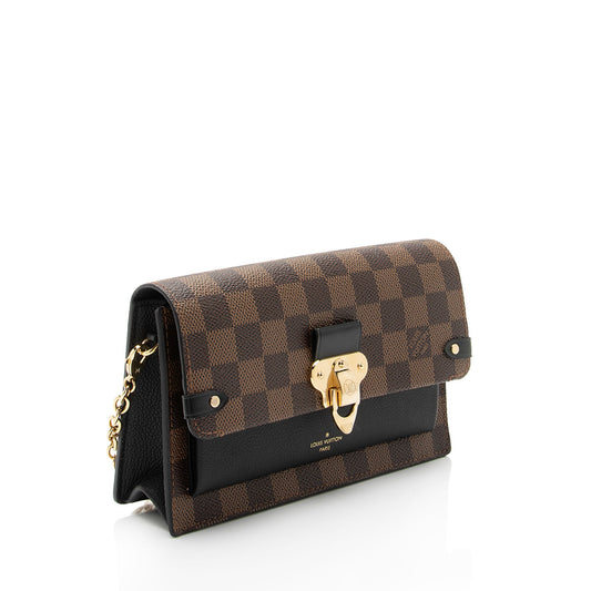 Louis Vuitton Damier Ebene Vavin Chain Wallet (SHF-0jS0VB)