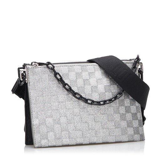 Louis Vuitton Damier Glitter Taurillon In The Loop Trio Pouch