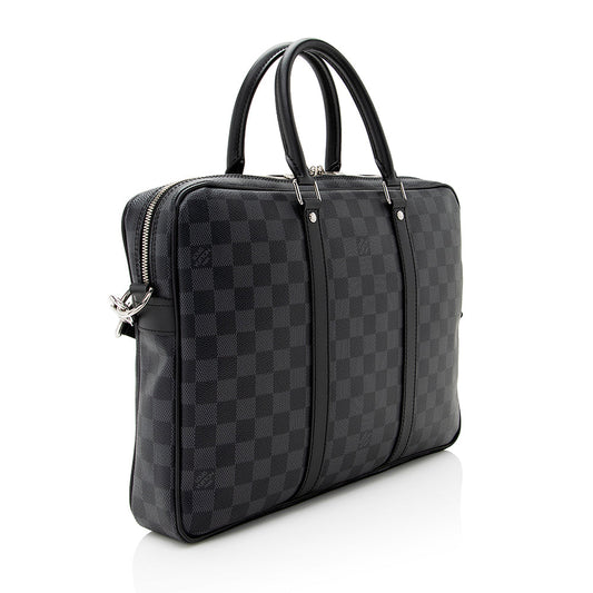Louis Vuitton Damier Graphite Porte-Documents Voyage PM Messenger Bag (SHF-21192)