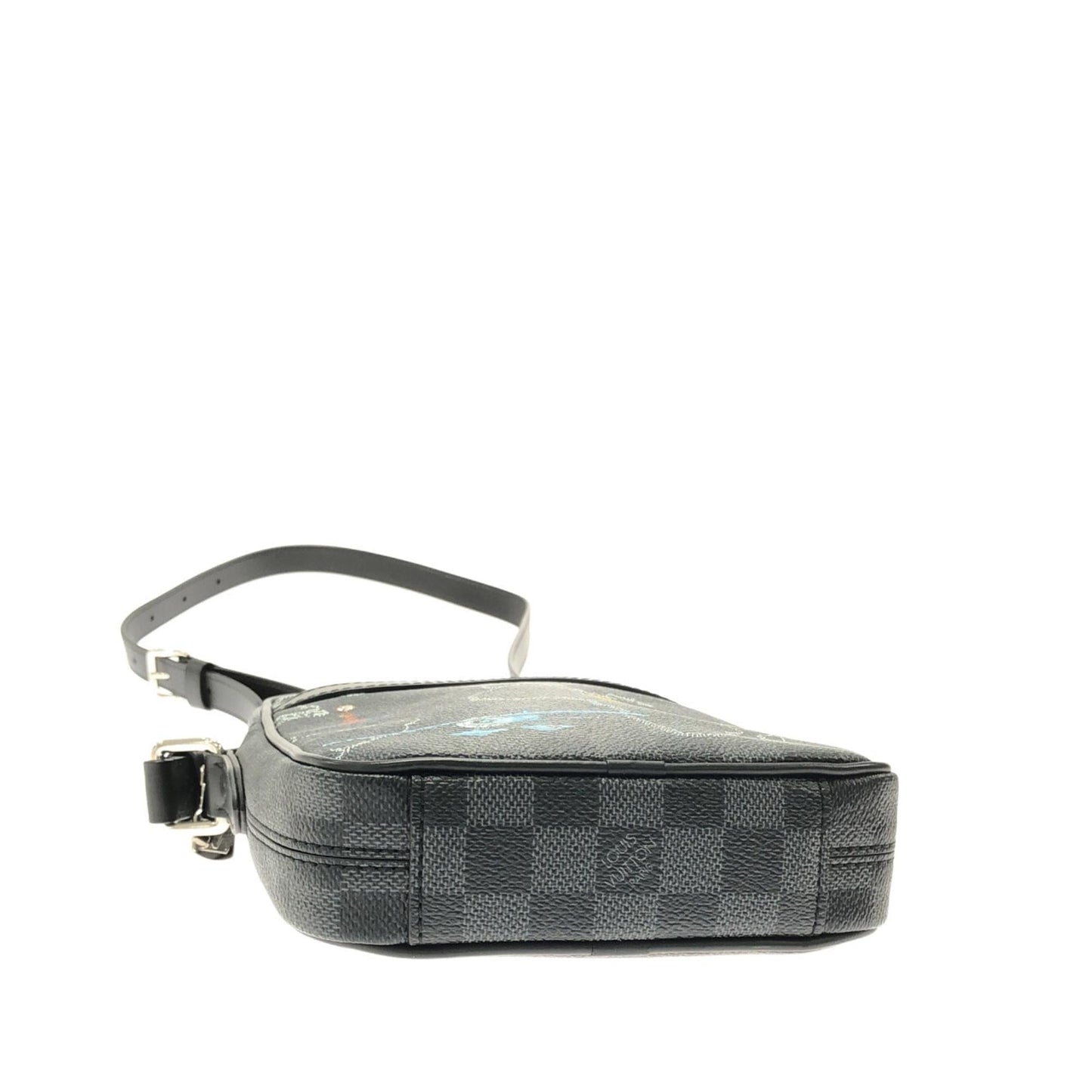 Louis Vuitton Damier Graphite Renaissance Map Danube Slim PM (SHG-tKOEzs)