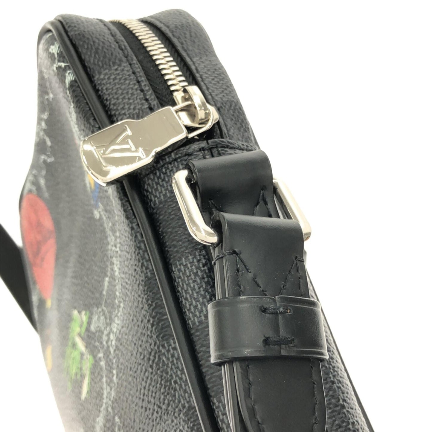 Louis Vuitton Damier Graphite Renaissance Map Danube Slim PM (SHG-tKOEzs)