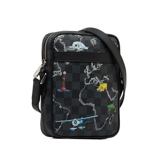 Louis Vuitton Damier Graphite Renaissance Map Danube Slim PM