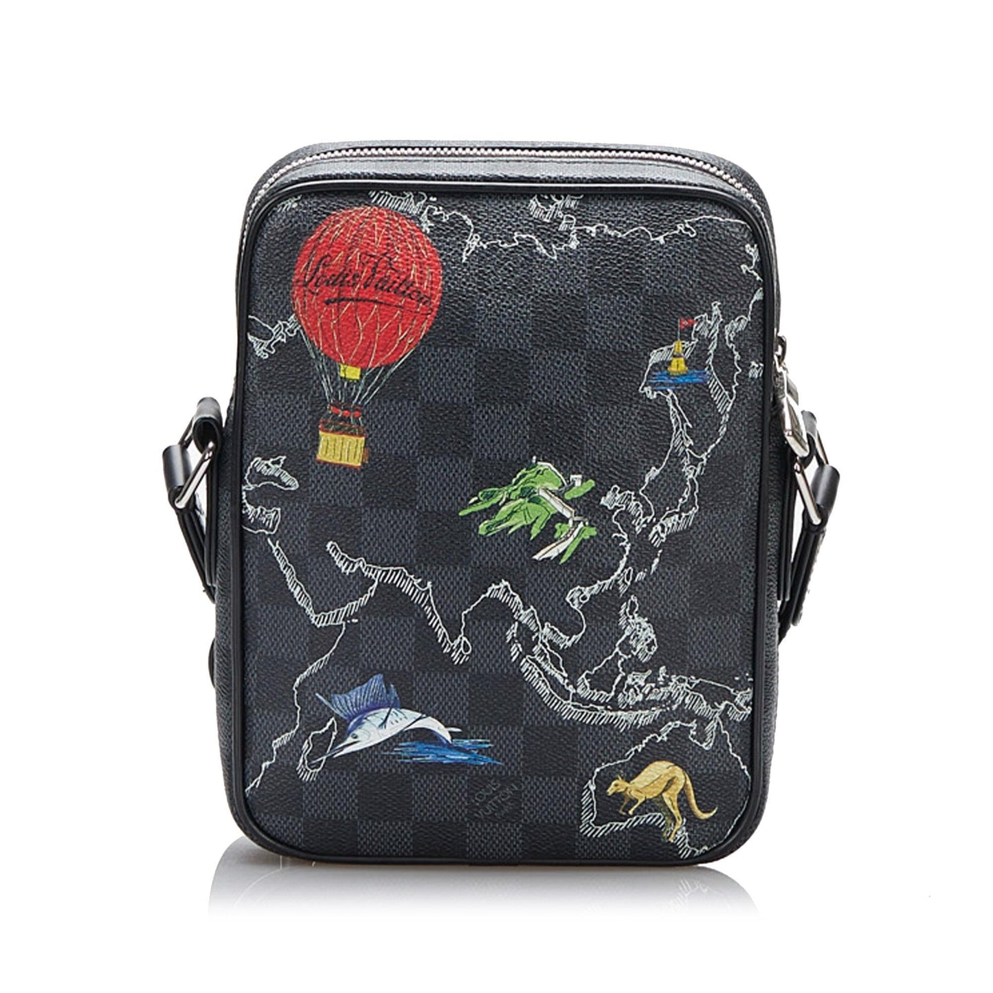 Louis Vuitton Damier Graphite Renaissance Map Danube Slim PM