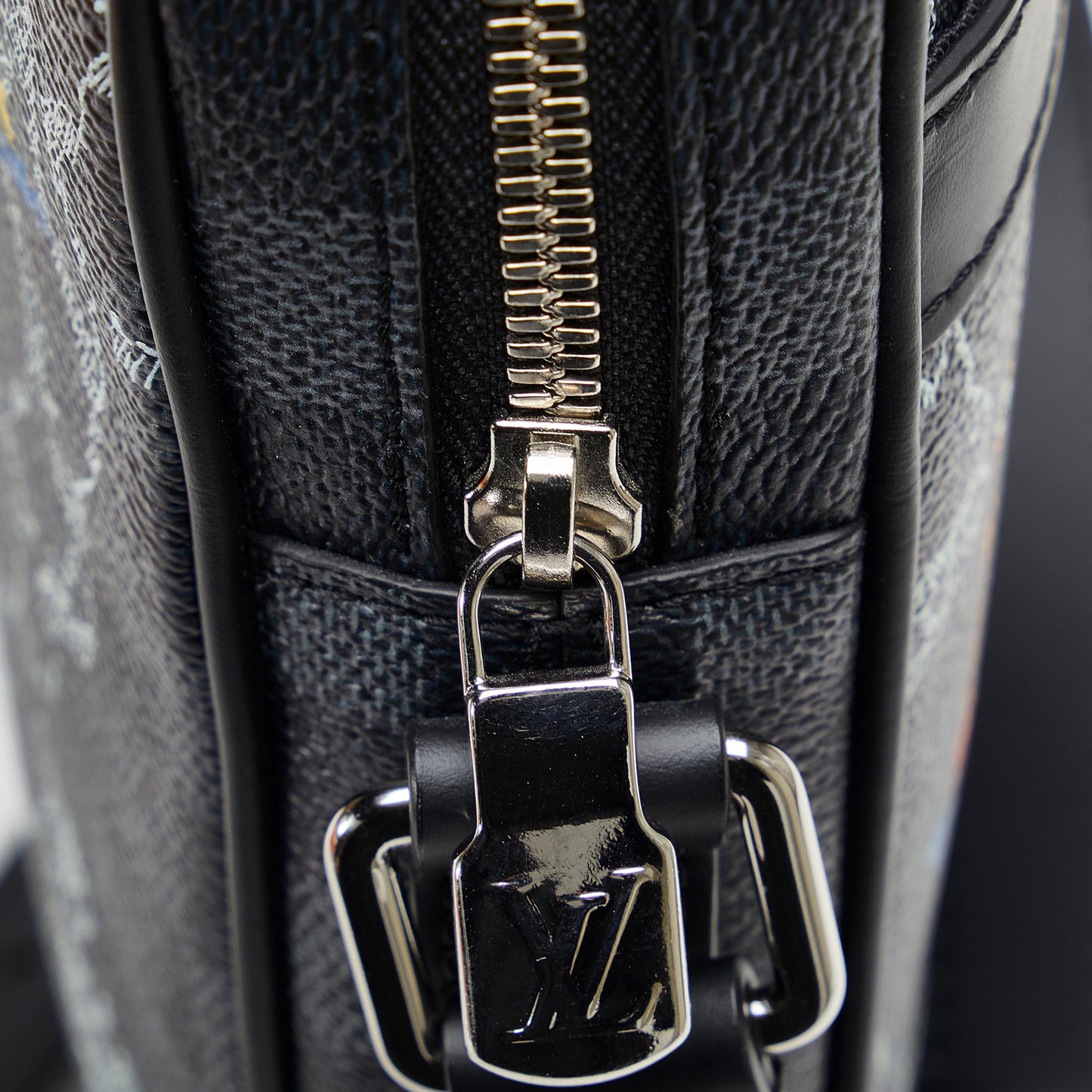 Louis Vuitton Damier Graphite Renaissance Map Danube Slim PM