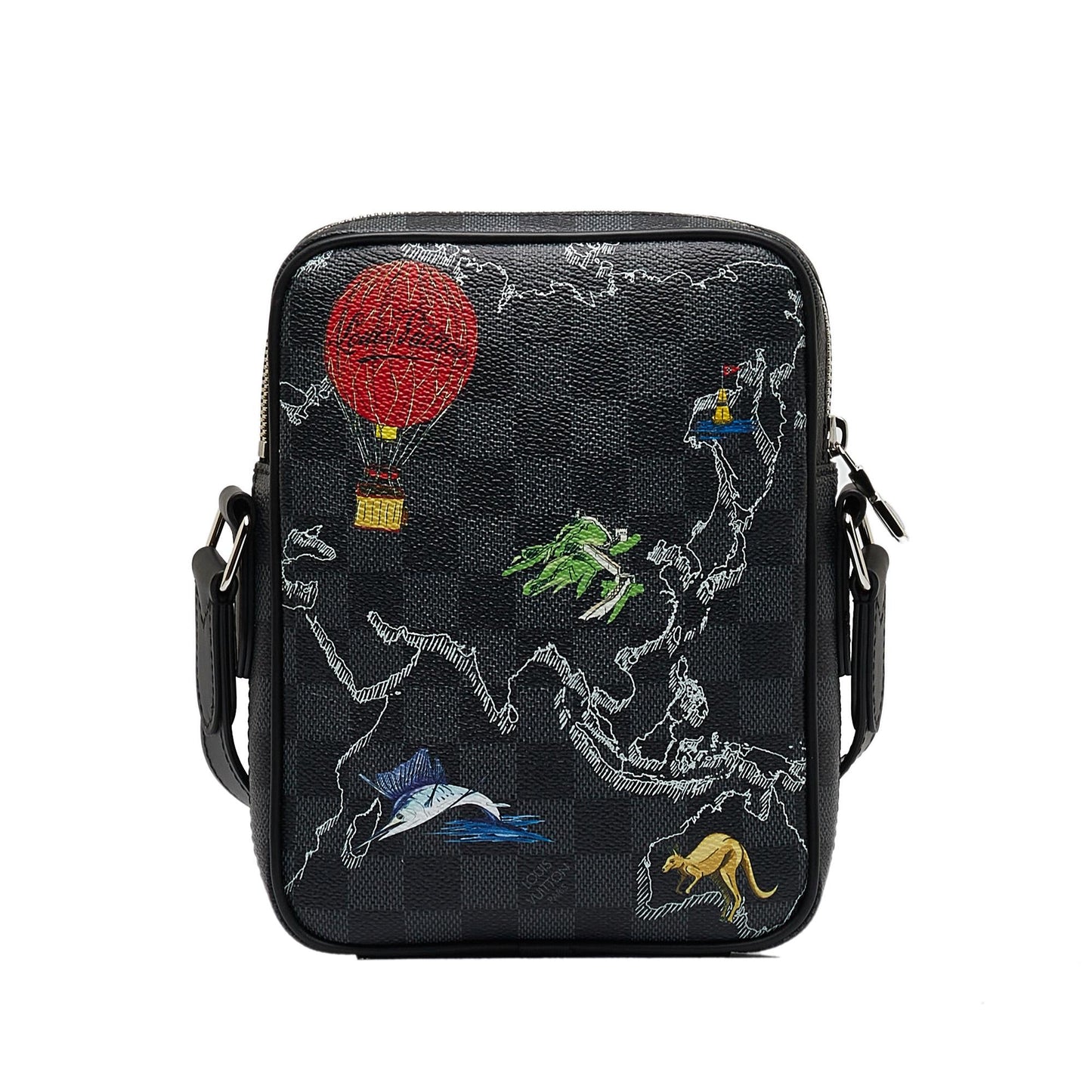 Louis Vuitton Damier Graphite Renaissance Map Danube Slim PM