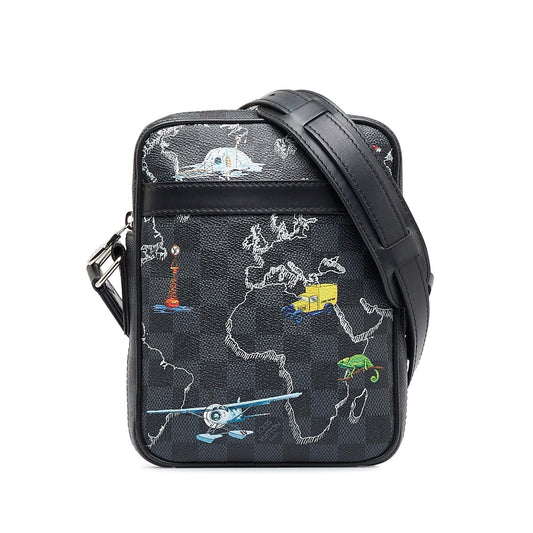 Louis Vuitton Damier Graphite Renaissance Map Danube Slim PM
