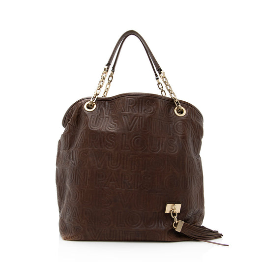 Louis Vuitton Embossed Leather Paris Souple Whisper GM Tote (SHF-19352)