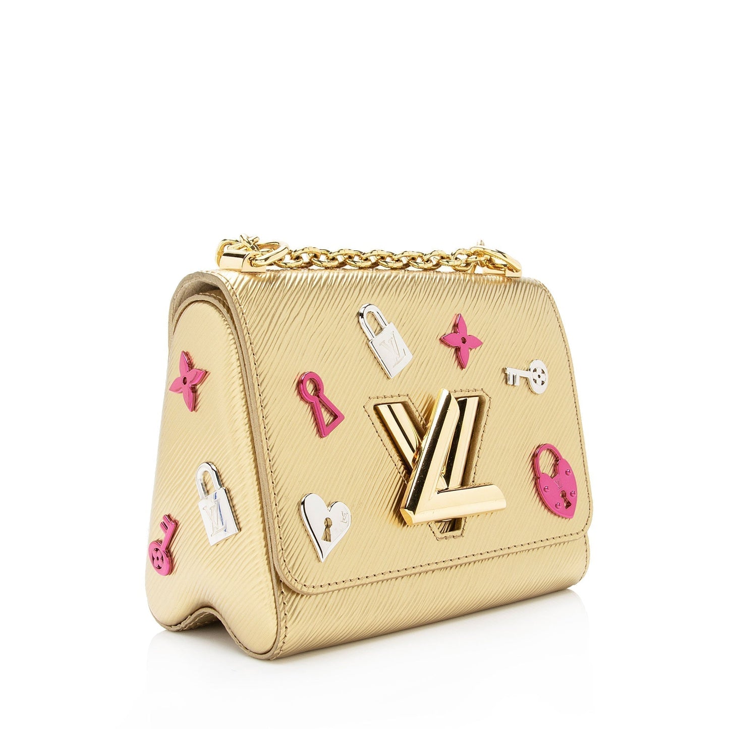 Louis Vuitton Epi Leather Love Lock Twist MM Shoulder Bag (SHF-ouz3vc)