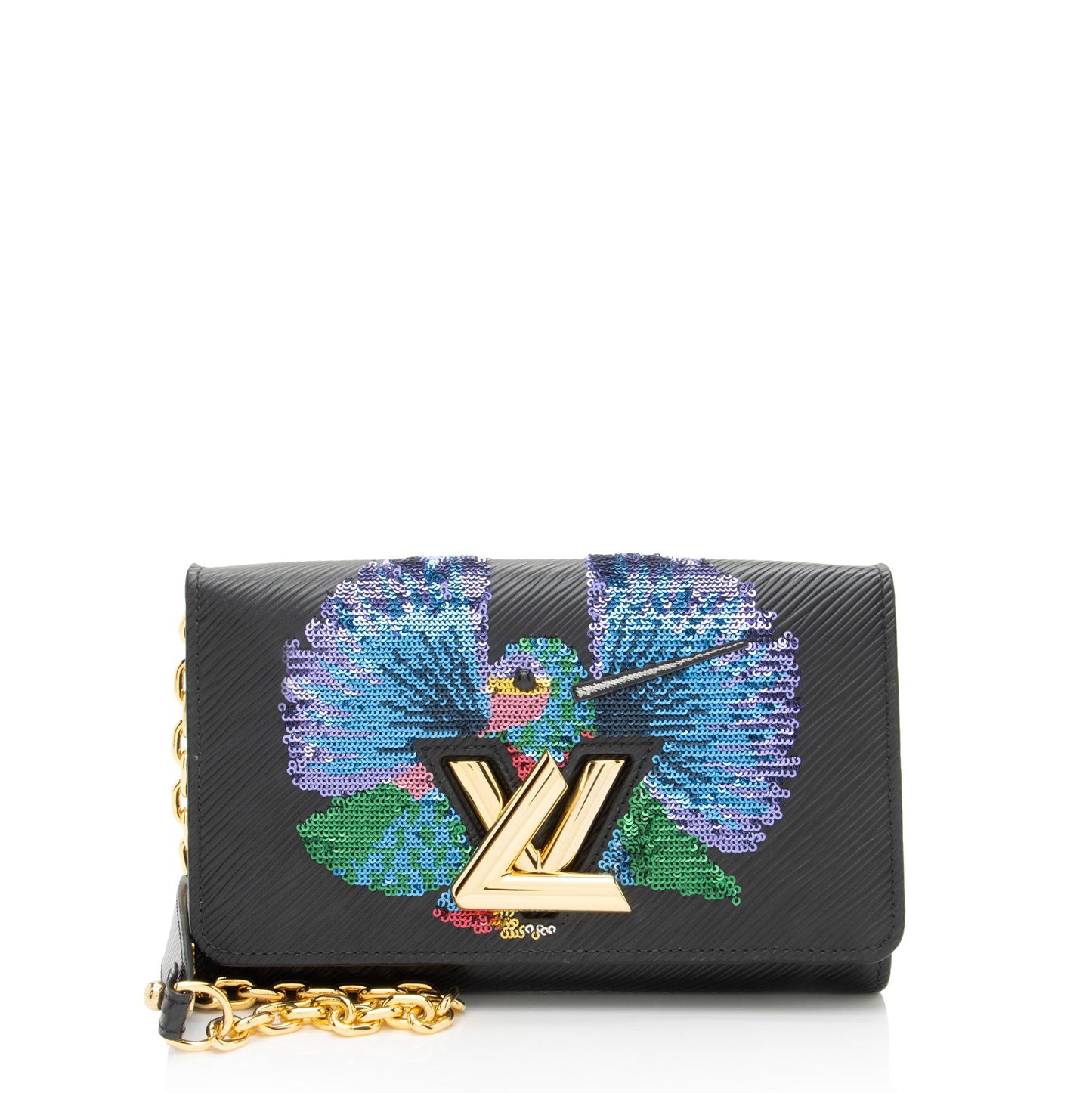 Louis Vuitton Epi Leather Sequin Hummingbird Twist Chain Wallet