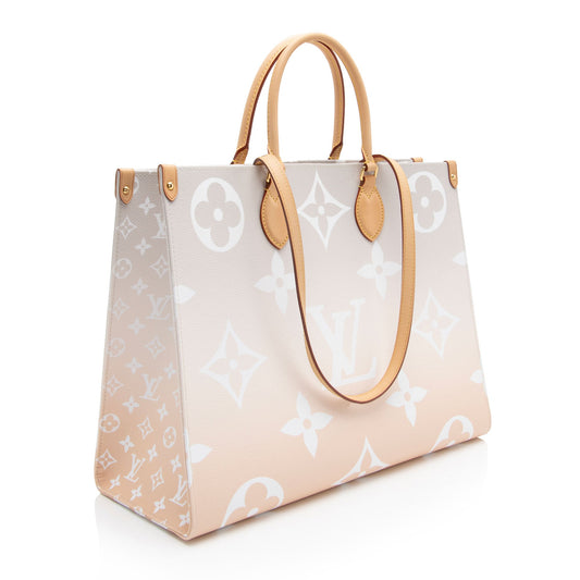 Louis Vuitton Giant Monogram Canvas By The Pool Onthego GM Tote (SHF-wxw5Qi)