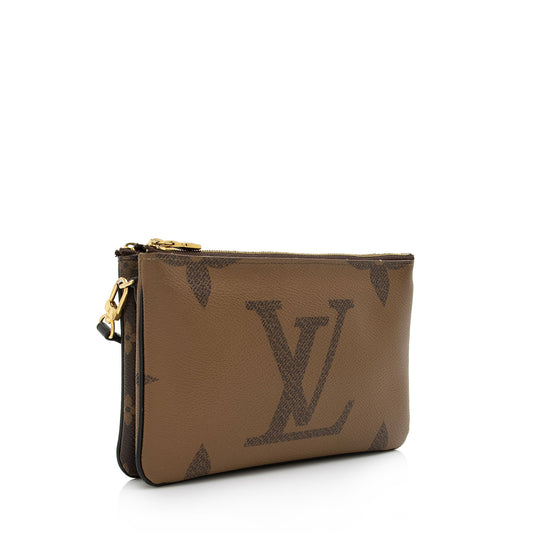 Louis Vuitton Giant Monogram Canvas Double Zip Pochette (SHF-gxhVVJ)