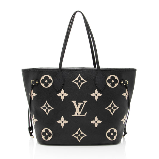Louis Vuitton Giant Monogram Empreinte Bicolor Neverfull MM Tote