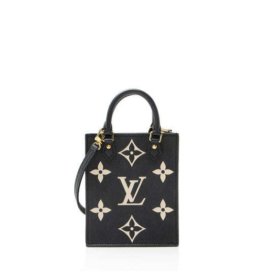 Louis Vuitton Giant Monogram Empreinte Bicolor Petit Sac Plat Shoulder Bag