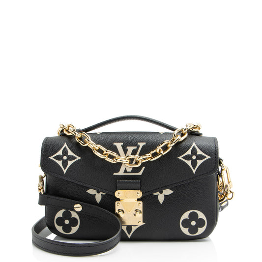 Louis Vuitton Giant Monogram Empreinte Bicolor Pochette Metis E/W Shoulder Bag