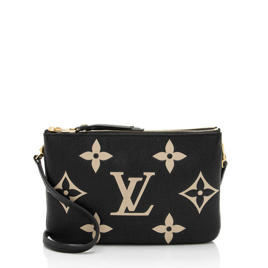Louis Vuitton Giant Monogram Empreinte Double Zip Pochette (SHF-v92Poz)