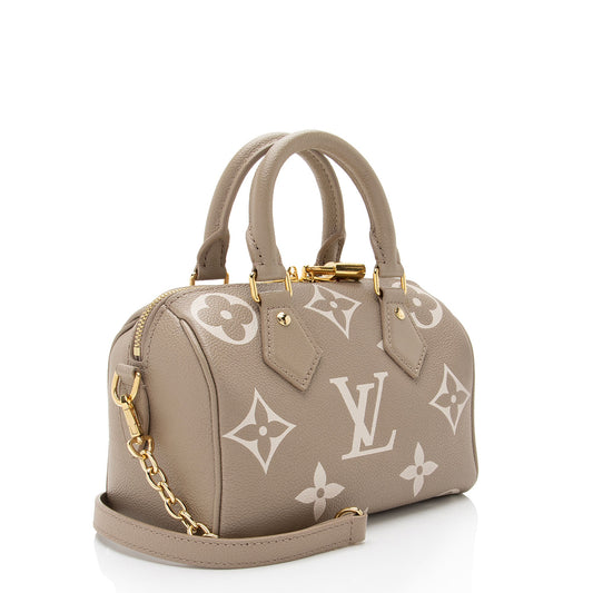 Louis Vuitton Giant Monogram Empreinte Bicolor Speedy Bandouliere 20 Satchel (SHF-oBDaSf)