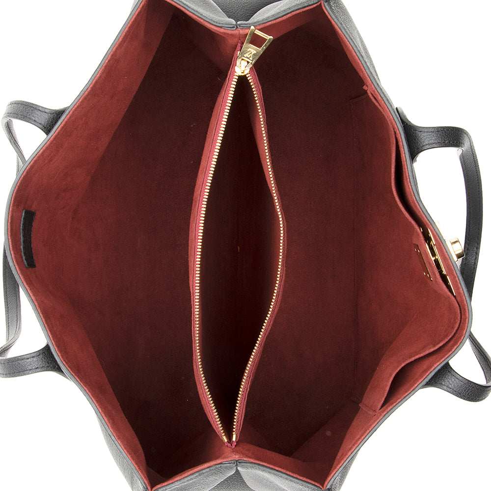 Louis Vuitton Grained Calfskin Lockme Shopper Tote -  (SHF-20058)