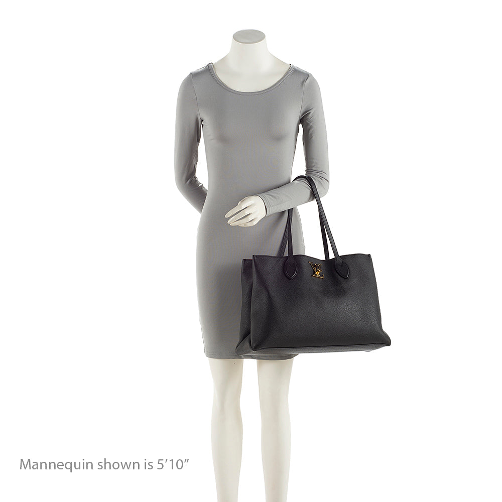 Louis Vuitton Grained Calfskin Lockme Shopper Tote -  (SHF-20058)