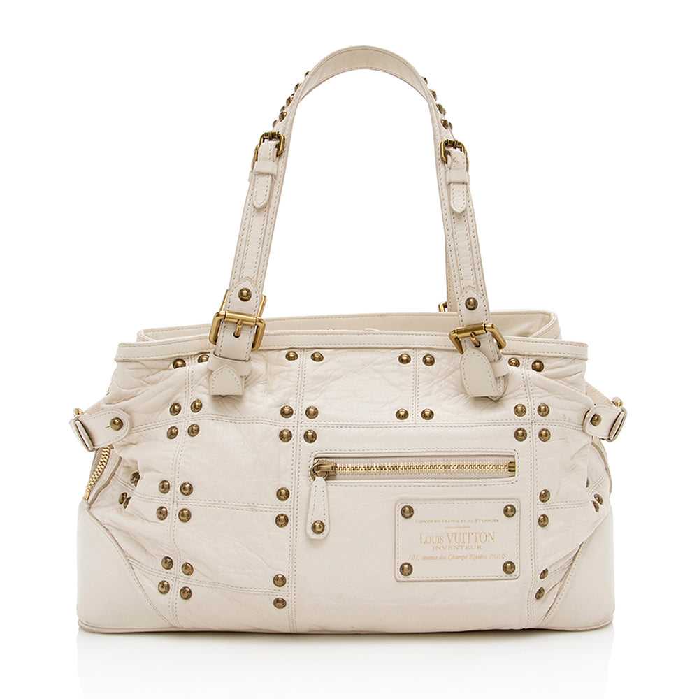Louis Vuitton Leather Limited Edition Riveting Satchel -  (SHF-15156)