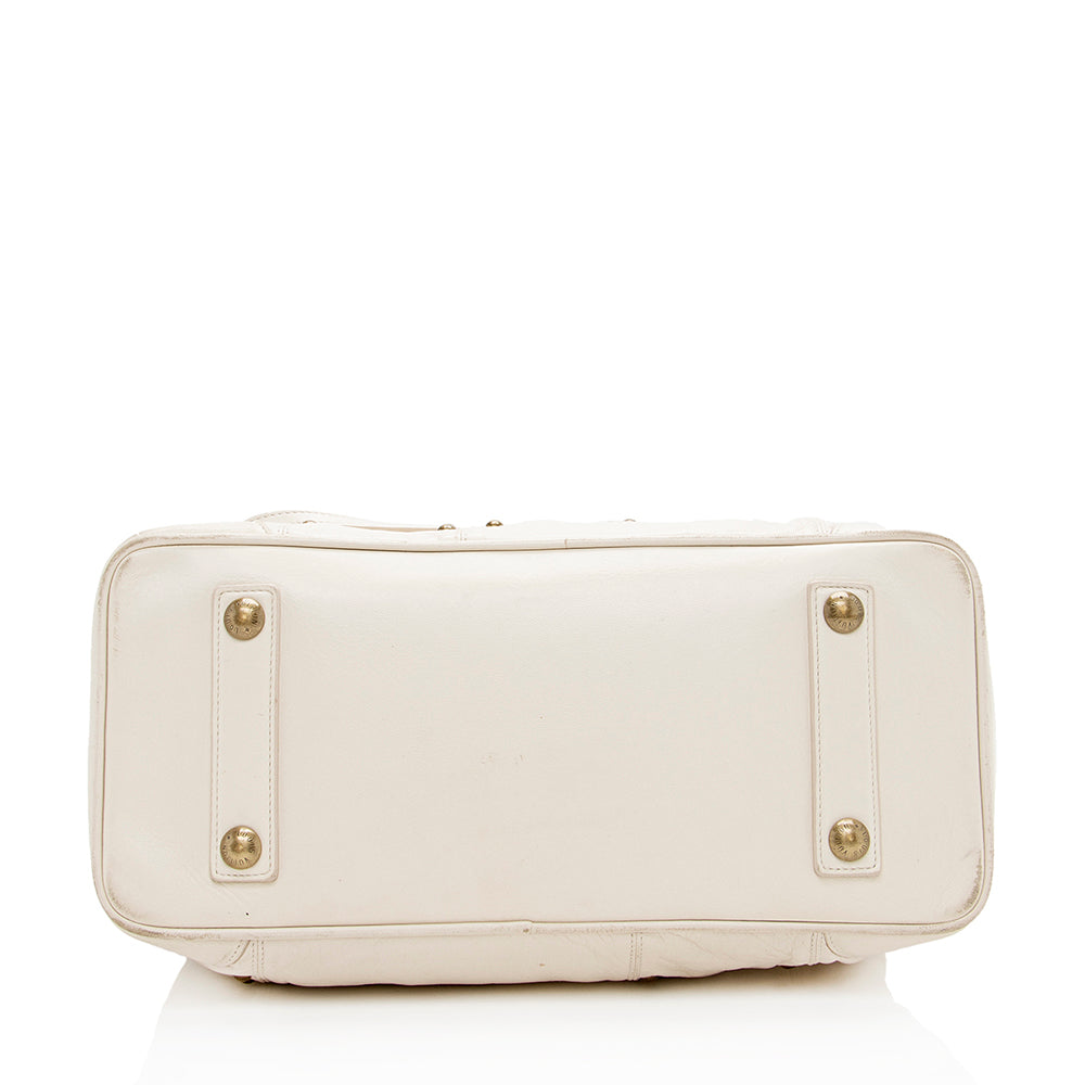 Louis Vuitton Leather Limited Edition Riveting Satchel -  (SHF-15156)