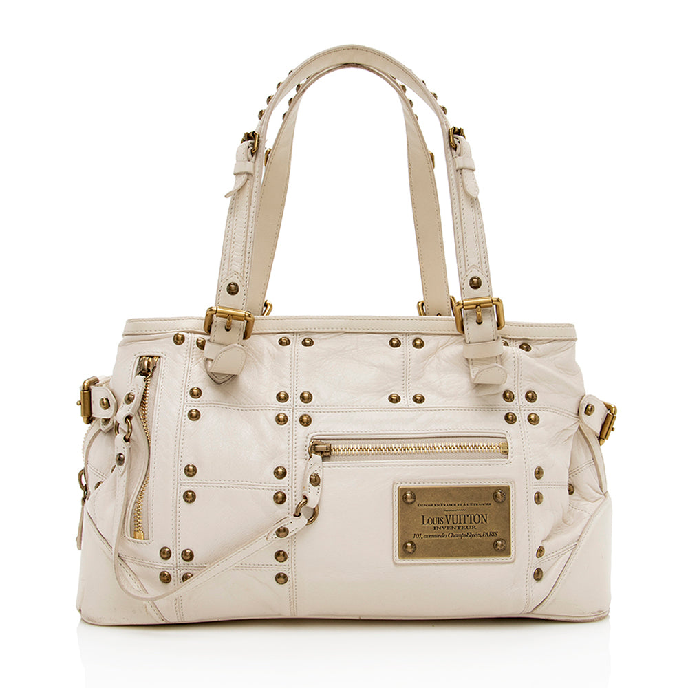 Louis Vuitton Leather Limited Edition Riveting Satchel -  (SHF-15156)