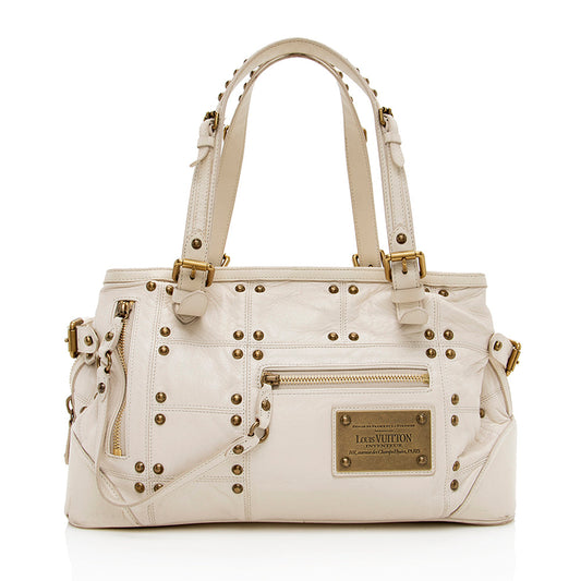 Louis Vuitton Leather Limited Edition Riveting Satchel -  (SHF-15156)