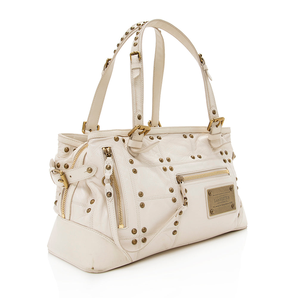 Louis Vuitton Leather Limited Edition Riveting Satchel -  (SHF-15156)