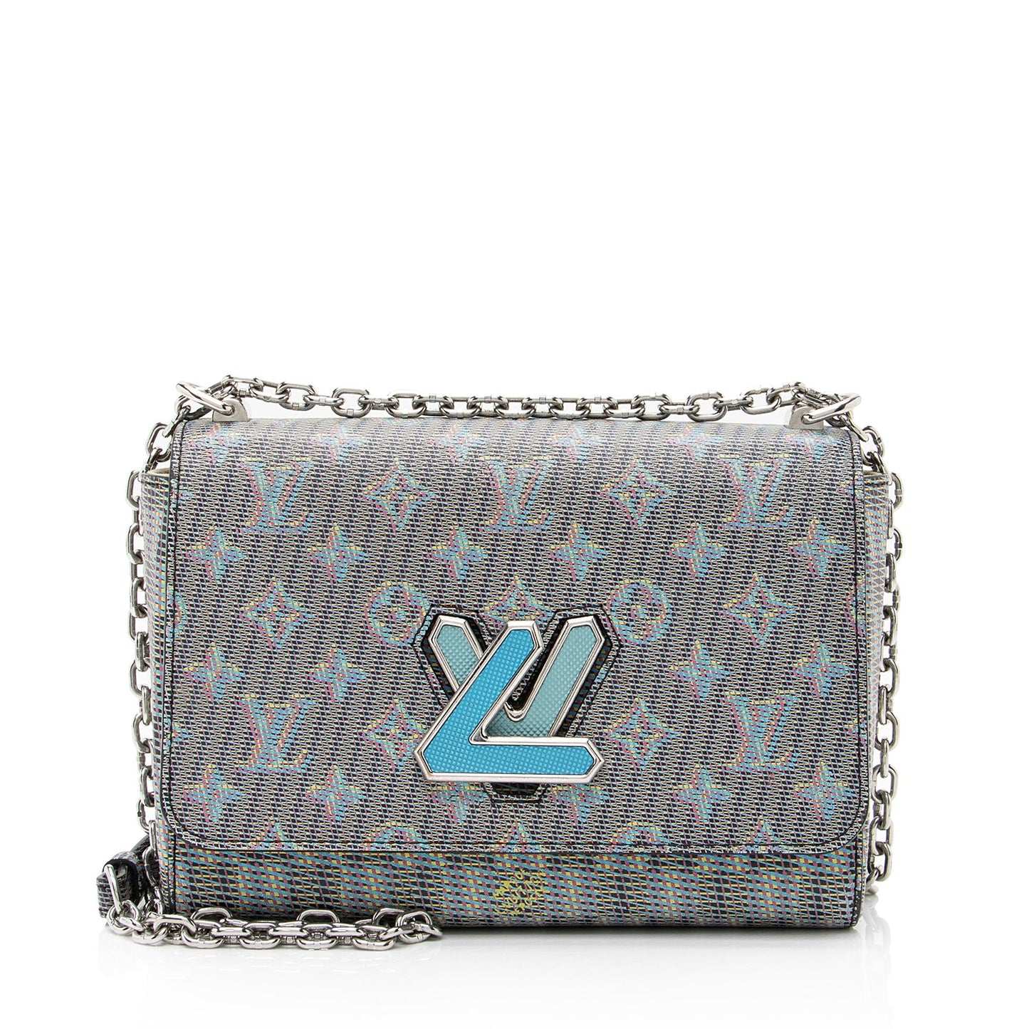Louis Vuitton Leather Pop Twist MM Shoulder Bag (SHF-23070)