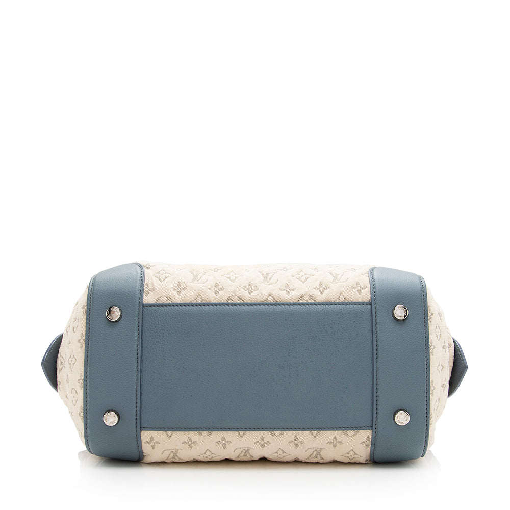 Louis Vuitton Limited Edition Blue Monogram Denim Speedy Round Bag -  (SHF-19800)