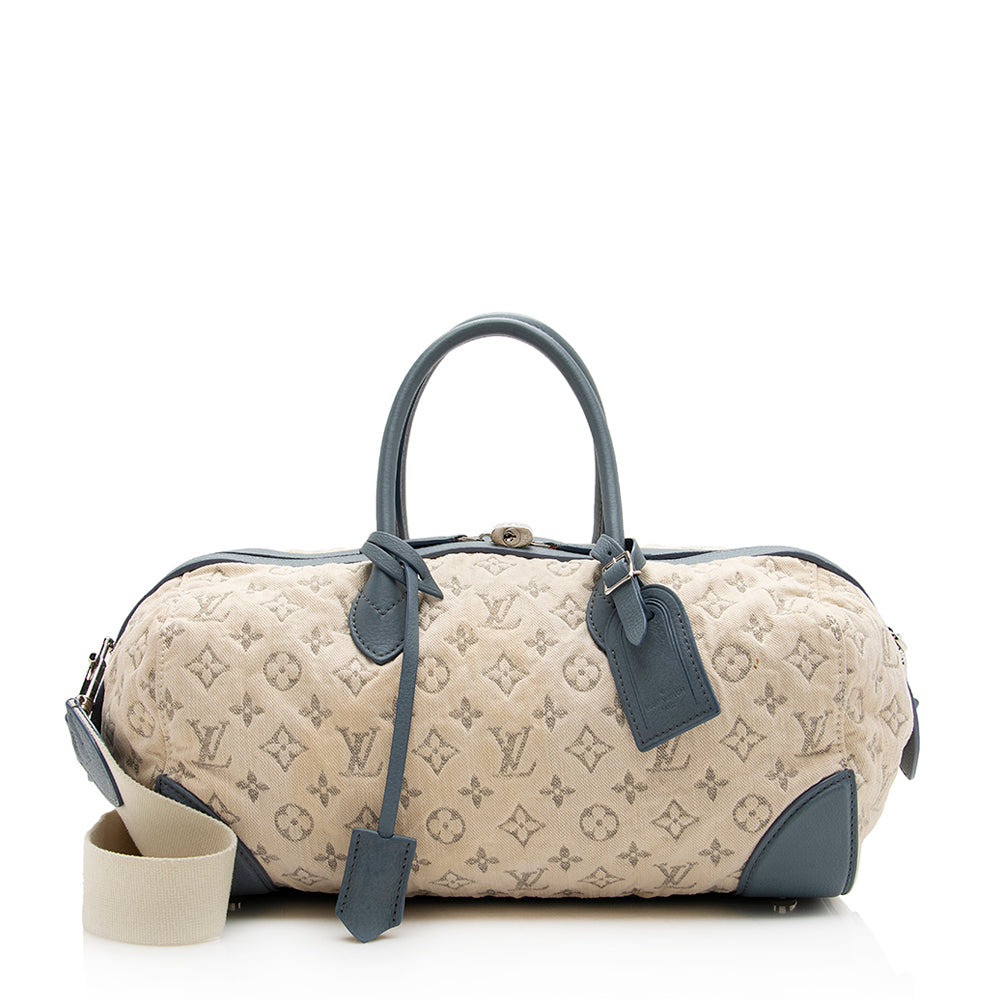 Louis Vuitton Limited Edition Blue Monogram Denim Speedy Round Bag -  (SHF-19800)