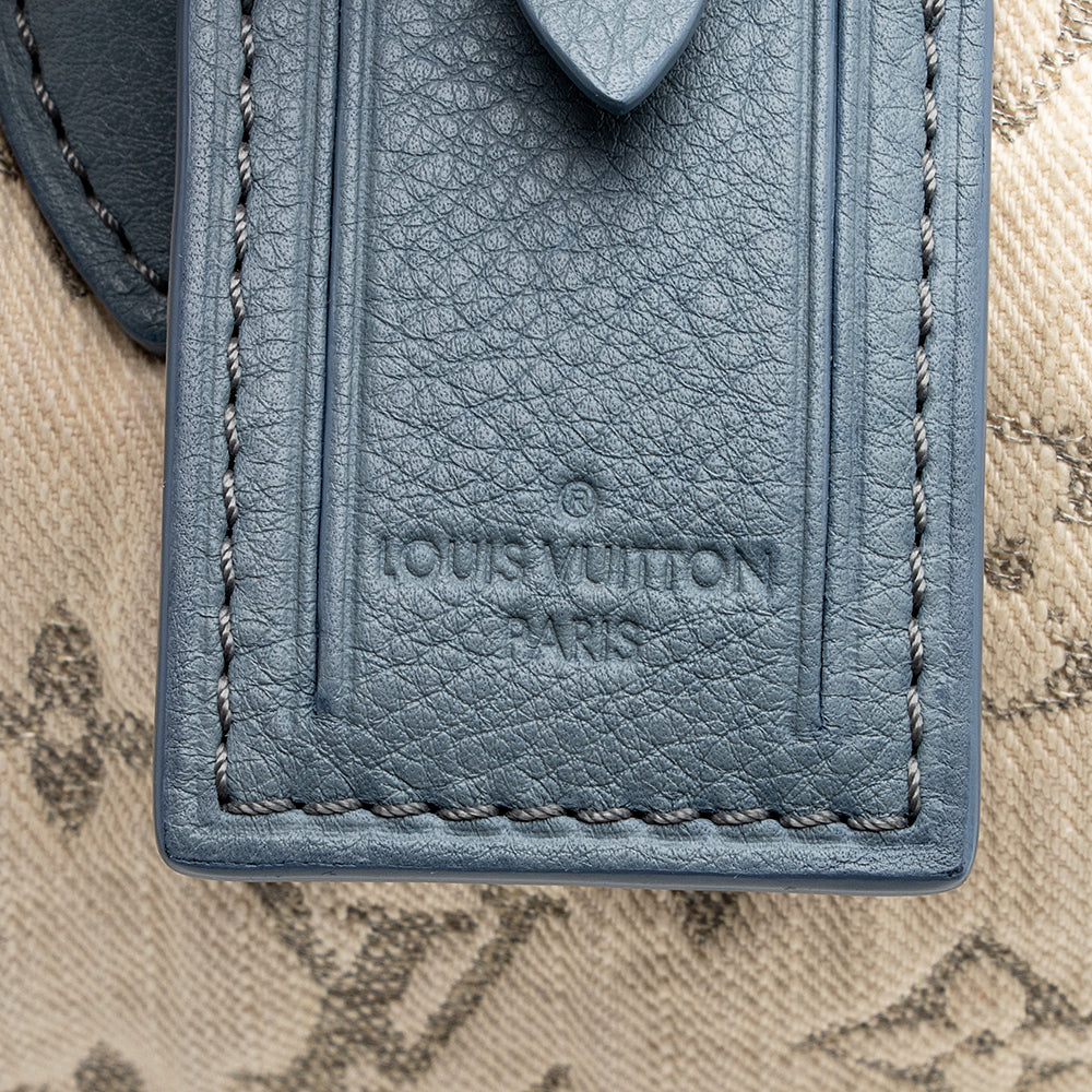 Louis Vuitton Limited Edition Blue Monogram Denim Speedy Round Bag -  (SHF-19800)