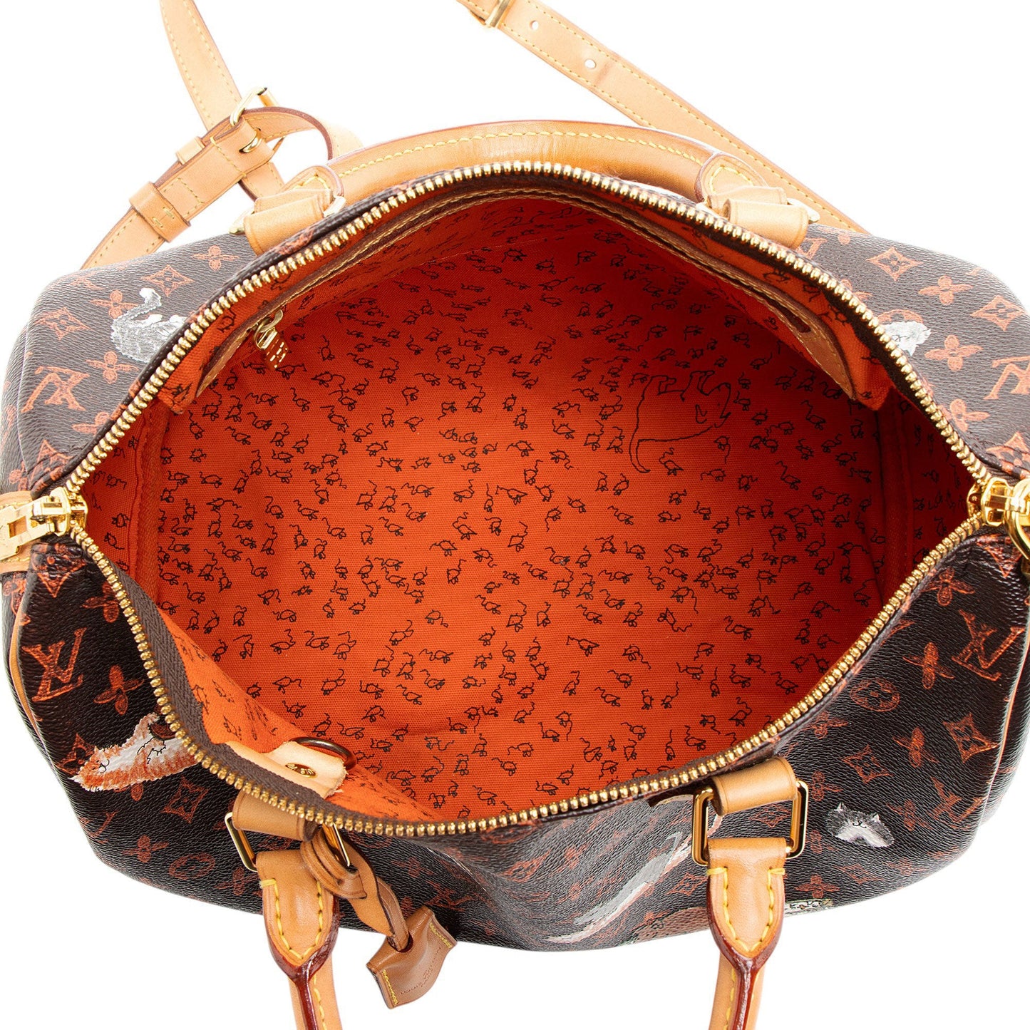 Louis Vuitton Limited Edition Catogram Canvas Speedy Bandouliere 30 Satchel