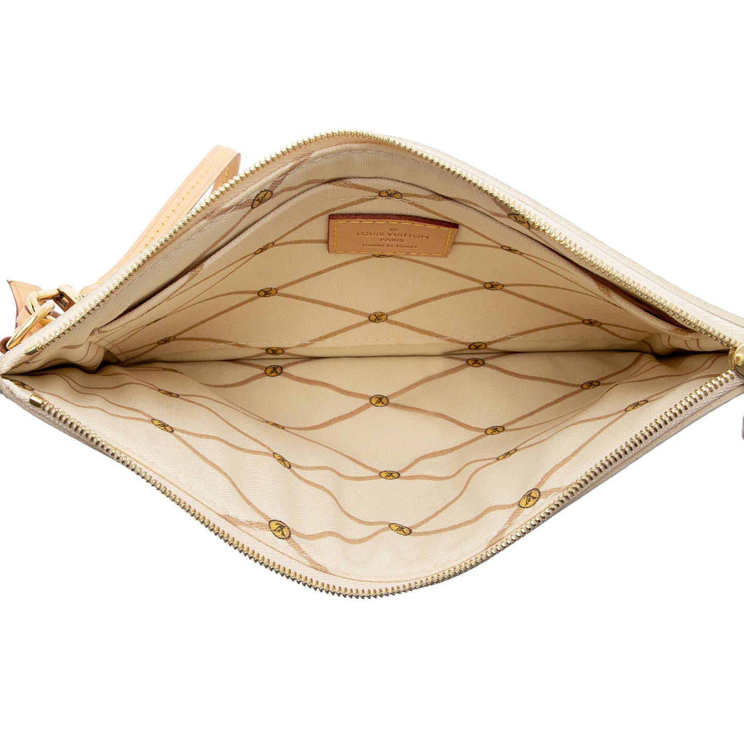 Louis Vuitton Limited Edition Damier Azur Summer Trunk Capri Neverfull MM Pochette (SHF-lY7JzC)