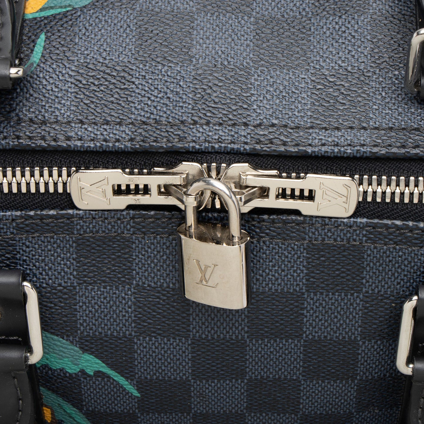 Louis Vuitton Limited Edition Damier Cobalt Jungle Keepall Bandouliere 55 Duffle